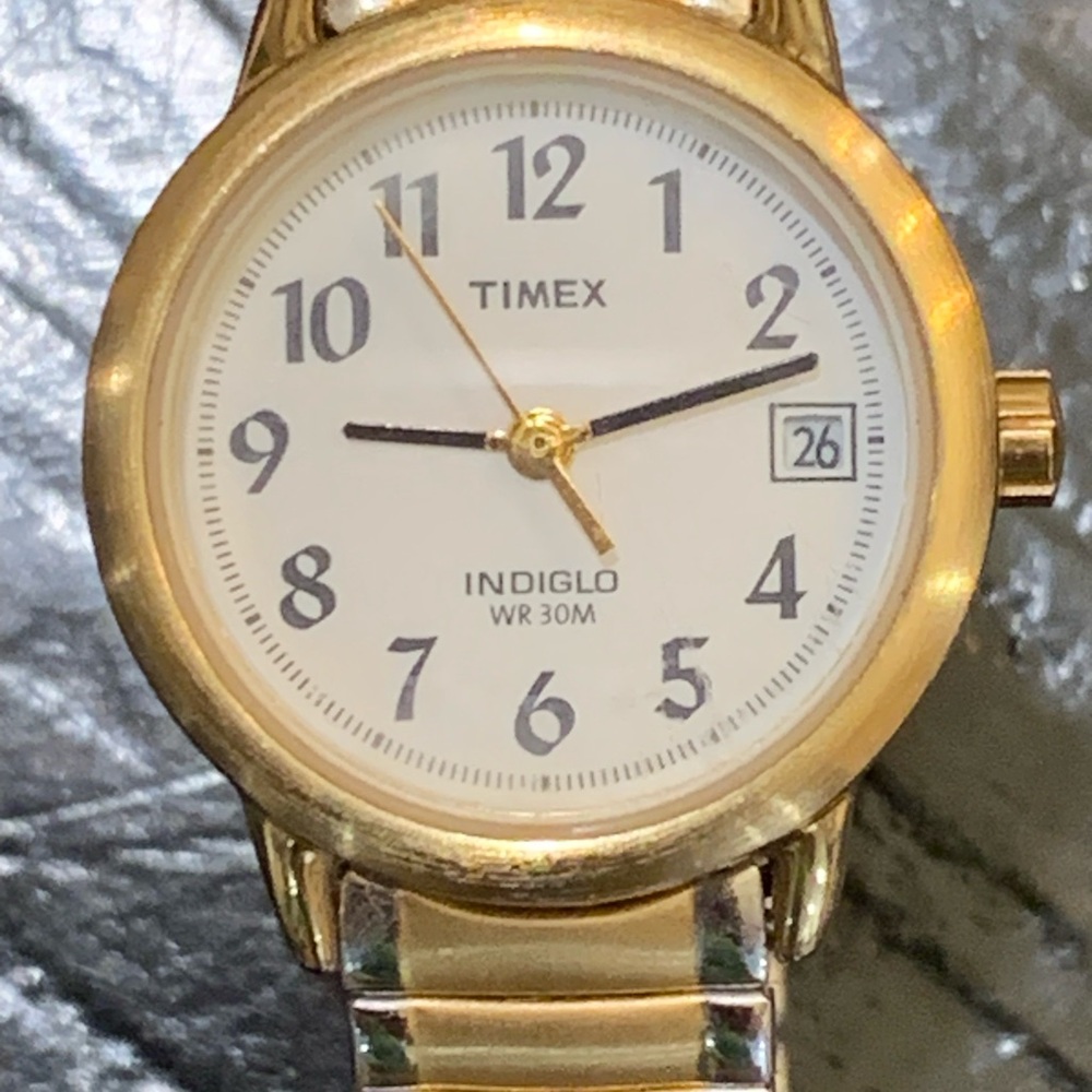 Timex Classic Gold Watch with White Dial